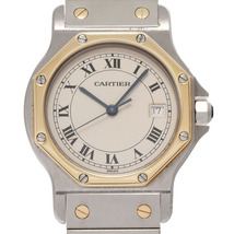 CARTIER カルティエ サントス オクタゴン LM W2001583 レディース YG/SS 腕時計 自動巻き ホワイト文字盤 Aランク 中古 銀蔵_画像5