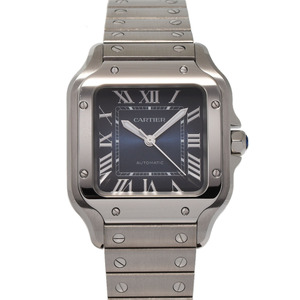 CARTIER カルティエ サントス WSSA0063 メンズ SS 腕時計 自動巻き ブルー文字盤 未使用 銀蔵