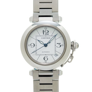 CARTIER カルティエ パシャC W31074M7 メンズ SS 腕時計 自動巻き 白文字盤 未使用 銀蔵