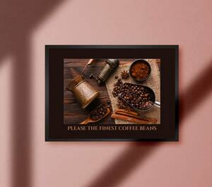 COFFEE coffee bean photo art photograph Cafe bar coffee shop Jazz coffee shop store interior equipment ornament A4 art poster 