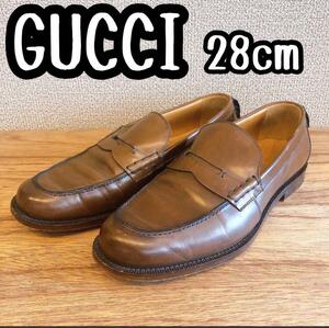 GUUCI グッチ メンズ　男性 ローファー 茶色ブラウン サイズ10 28cm 　