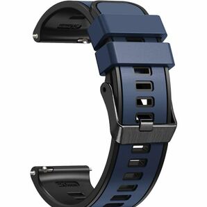腕時計バンド 18mm 22mm 2層カラーシリコン製腕時計バンド 防水ベルト 工具が要らない　高品質　ネイビー