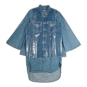 [31943] new old goods DIESEL diesel tops size XS blue Denim cloth button decoration pocket stylish casual lady's 