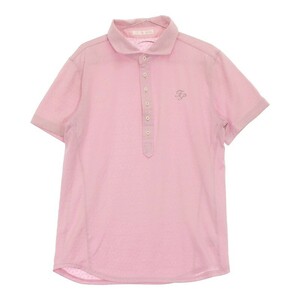 [31231] Fairy powderfea Lee powder polo-shirt cut and sewn size 2 / approximately M pink . origin Logo Mark simple dressing up lady's 