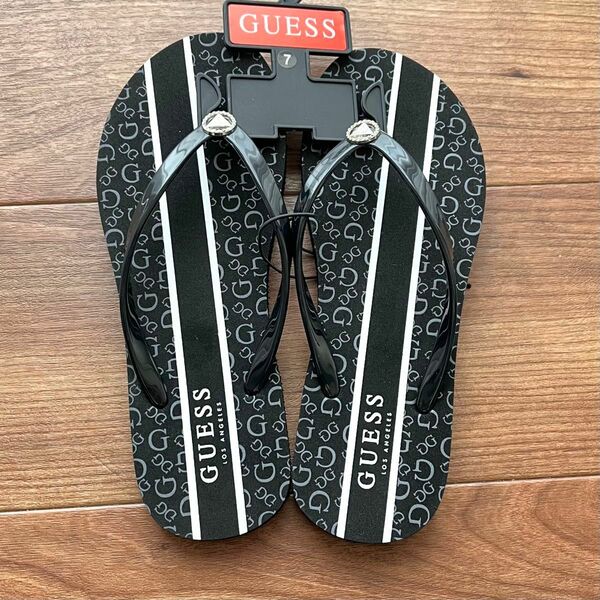 新品　GUESS ビーチサンダル ウィメンズ サイズ 24.5 〜25 ブラック