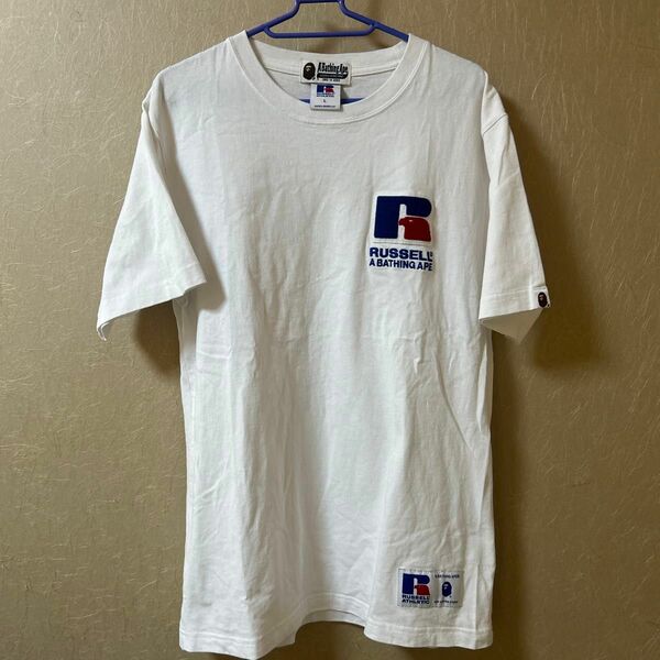 GW特別価格！！A BATHING APE RUSSELL アベニシングエイプ　ラッセル　コラボ Tシャツ　エイプＴ