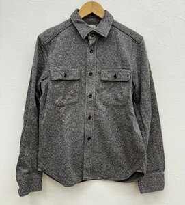 JELADOjela-do sesame salt salt & pepper thick heavy long sleeve flannel shirt 15 men's made in Japan work shirt long sleeve shirt / Orient / Sugar Cane 