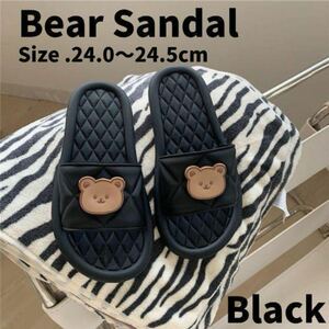  slippers veranda sandals .. san interior put on footwear rubber soft room sandals black 24.0~24.5