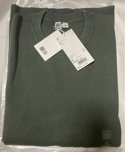 廃番！　UNIQLO Ｕ ミラノリブクルーネックセーター XL オリーブ　未使用