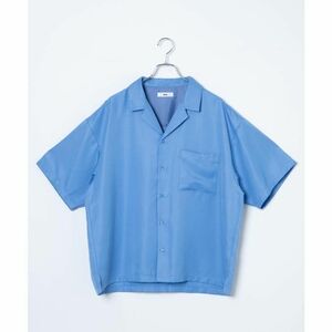 WEGO 開襟シャツ　オープンカラーシャツ　ブルー　青　Мサイズ