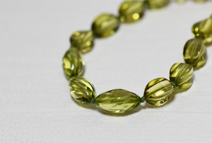 Ж100~litoania production natural green amber twist rice amber 46. necklace 