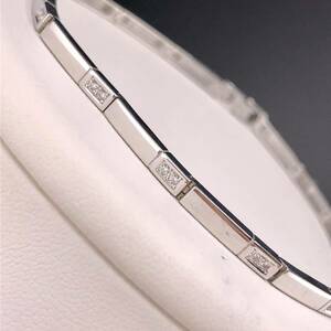 E05-1400 TASAKI☆ダイヤモンドブレスレット 12.9g 0.24ct K18WG ( タサキ diamond bracelet jewelry accessory )