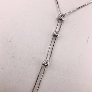 E05-1419☆ 【保証書付き☆TASAKI】ダイヤモンドネックレス 6.4g 0.53ct K18WG ( タサキ diamond necklace GOLD jewelry accessory )