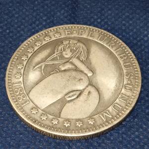 NO-1　外国古銭　アメリカ1881年　イーグル一円銀貨/貿易銀貨　古銭
