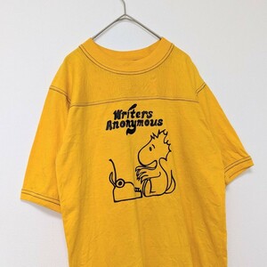 80s USA製　ウッドストック　Tシャツ シングルステッチ　イエロー