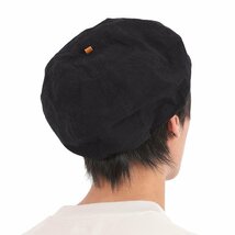 【サイズ 2】HIGHER ハイヤー 綿麻ウェザー ベレー ブラック 日本製 帽子 メンズ レディース ユニセックス COTTON LINEN WEATHER BERET_画像8
