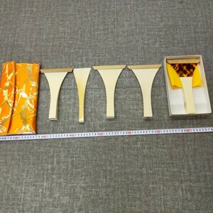 su1583... seal tortoise shell tortoise shell chopsticks shamisen traditional Japanese musical instrument turtle .5 point set sale ....