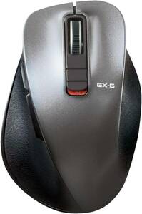 エレコム マウス ワイヤレスマウス Bluetooth EX-G 握りの極み 静音設計 5ボタン マルチペアリング Mサイズ ガン