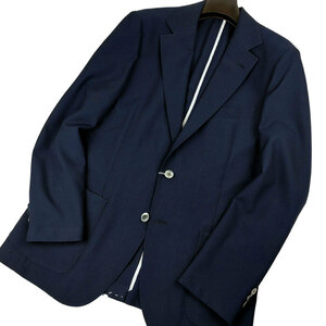 新品 L 春夏ジャケット 軽量 ストライプ 2ボタン 快適 サマージャケット テーラード 紺 M-L d485