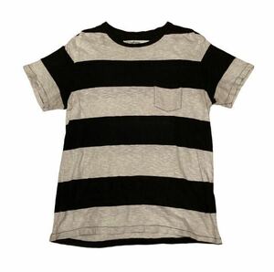 GAP Border Tee Monotone サイズS 胸ポケット付き ポケ付き ギャップ ボーダーTシャツ 太ピッチ モノトーン バングラデシュ製 EST1969