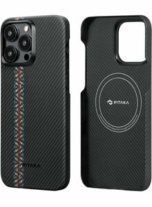 「PITAKA」 iPhone 15 Pro Max 用 ケース アラミド繊維製 MagSafe対応 (600D ラプソディー）