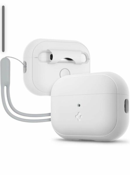 Spigen Airpods Pro2 ケース ワイヤレス充電 対応 シリコン・フィット ACS05811 (ホワイト)