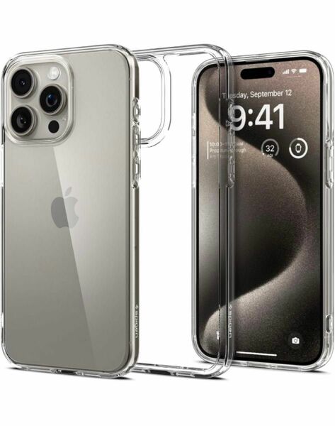 Spigen iPhone 15 Pro Max ケース クリア ウルトラ・ハイブリッド ACS06565 (クリスタル・クリア)