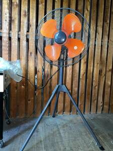 [ pickup limitation ] Osaka Settsu TEKNOS 45cm industry for electric fan factory fan orange KG-453R 2015 year made 2016 year buy goods actual place . operation verification after successful bid also well enough 