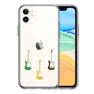 iPhone11 ケース クリア カラフル ギター スマホケース 側面ソフト 背面ハード ハイブリッド