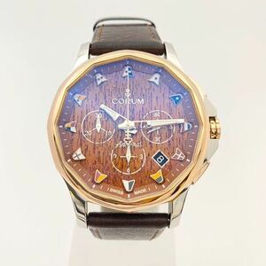 極美品　定価192.5万　CORUM　コルム　K18/SS　アドミラル 42 クロノグラフ　A984/03598(984.101.24/0F62 AW12)　42mm　箱/保