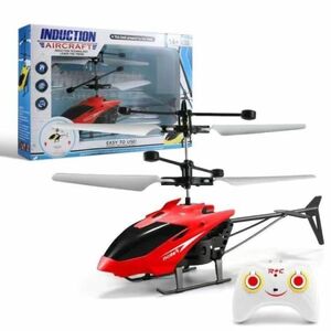 ミニドローン 赤外線誘導航空機 小型 おもちゃ ヘリコプター usb充電 感応飛行器　リモコン付き 子供 室内室外　誕生日 プレゼント　レッド