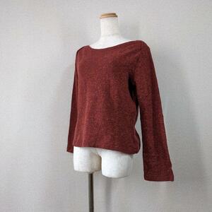 [ Ralph Lauren ] knitted red multicolor wool silk boat neck me Ran ji made in Japan 