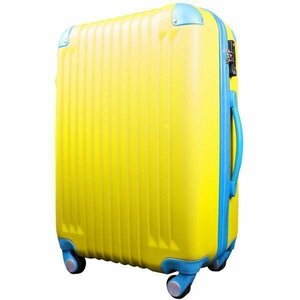  бесплатная доставка супер-легкий чемодан M размер /TSA блокировка / средний 4.~7. для / Carry кейс / дорожная сумка / путешествие портфель / большая вместимость / симпатичный / желтый × синий 