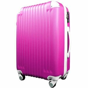  бесплатная доставка супер-легкий чемодан M размер /TSA блокировка / средний 4.~7. для / Carry кейс / дорожная сумка / путешествие портфель / большая вместимость / симпатичный / роза × белый 