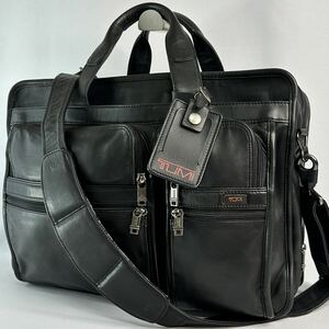 【2層 拡張可 2way】TUMI オールレザー ビジネスバッグ ブリーフケース ショルダーバッグ トゥミ ブラック 黒 96141D4 本革 通勤 A4 鞄