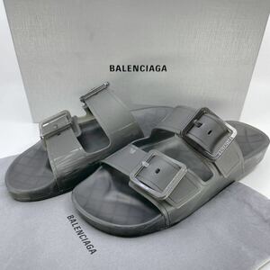 【箱保存袋付】バレンシアガ プラットファーム サンダル ダブルベルトメンズ 41 27〜28cm BALENCIAGA ブラック 黒 シャワーサンダル