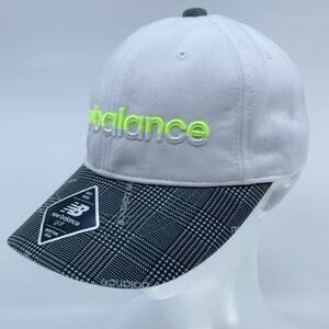 NEW BALANCE GOLF ニューバランス ゴルフ キャップ Cap 帽子 ホワイト 白男女兼用 ユニセックス フリーサイズ FREE SIZE 刺繍 チェック