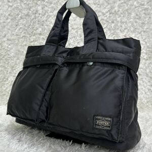 [ beautiful goods ]PORTER tongue car Mini tote bag Mini handbag TANKER Porter Yoshida bag black black A4 storage possibility independent men's lady's 