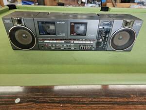 * outright sales * double radio-cassette SHARP sharp QT88 TABLE COMPONENT SYSTEM FM/AM radio Showa Retro junk used No.U3