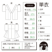 すごい値！夏物 浴衣 ゆかた 木綿 黒 渦巻 水文 中古 仕立て上がり 夏 身丈171 裄66.5 Ｌ～ＴＬサイズ トールサイズ 2Ｌ みやがわ nek01057_画像8