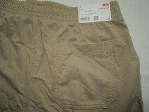 ★新品 2021年 UNIQLO ユニクロ カットソーイージーショートパンツ L 34.BROWN ベージュ 綿 味の出る製品染め 2点 薄手 ショートパンツ★_画像6