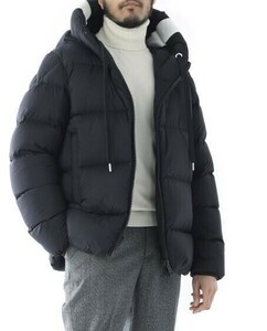 21AW　モンクレール　フード ロゴ　ナイロン ダウン ジャケット　ブラック　国内正規品　MONCLER #A3