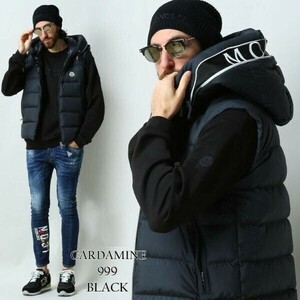 22AW　モンクレール フード ロゴ　ダウンベスト　ブラック 国内正規品　MONCLER　#A4