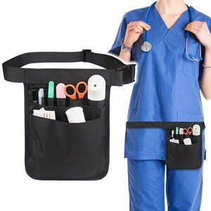 送料無料 ナースポーチ ウエストポーチ ポシェット 看護師 介護 仕事用 業務用 エプロンバッグ ショルダー (2)