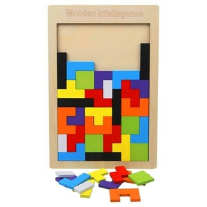 送料無料 知育玩具 積み木 テトリス 木製 パズル ジグソーパズル (3)