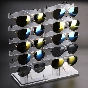 送料無料 メガネ スタンド 眼鏡 サングラス 10本用 置き ディスプレイ 収納 コレクション おしゃれ インテリア タワー型(3)