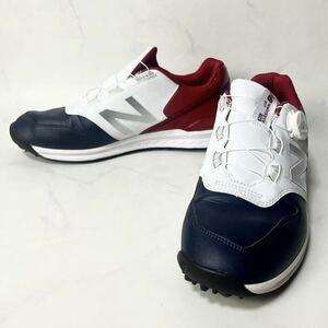 New Balance GOLF ニューバランス ゴルフ ゴルフ シューズ スニーカー スパイク メンズ トルコロール ワイヤー ダイヤル式 白 赤 28cm