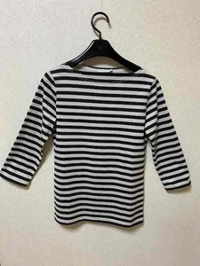 美品マリメッコ ボーダー柄 七分袖カットソー Marimekko ILMA S 送料無料 北欧 Tシャツ (検イッタラ リサラーソン アラビア