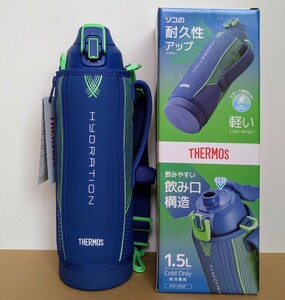 未使用 サーモス 真空断熱スポーツボトル FHT-1502F 1.5L ブルーグリーン スポーツ飲料OK THERMOS 1500ml ステンレスボトル 水筒