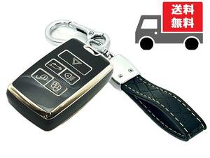 * free shipping * key holder attaching * Land Rover Range Rover Defender Jaguar * key case key cover * black [ Gold ]
